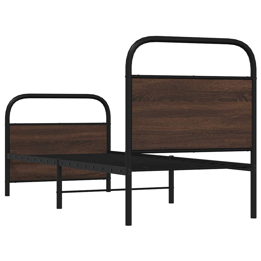 sengeramme 80x200 cm uden madras konstrueret træ brunt eg