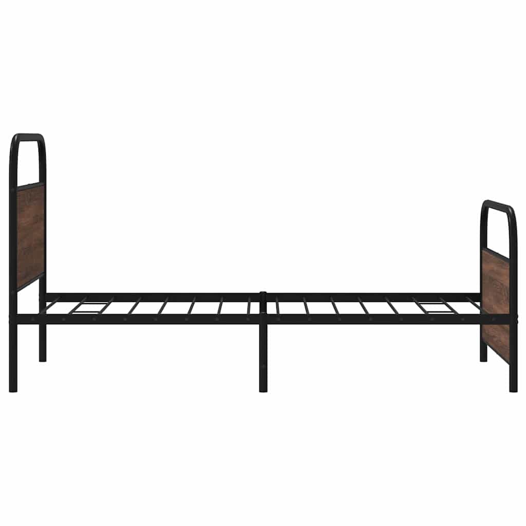 sengeramme 90x190 cm uden madras konstrueret træ brunt eg