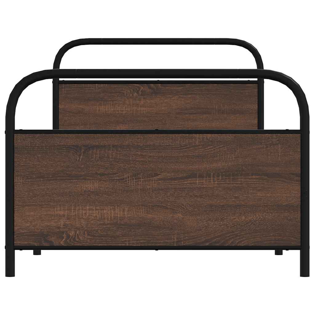 sengeramme 100x190 cm uden madras konstrueret træ brunt eg