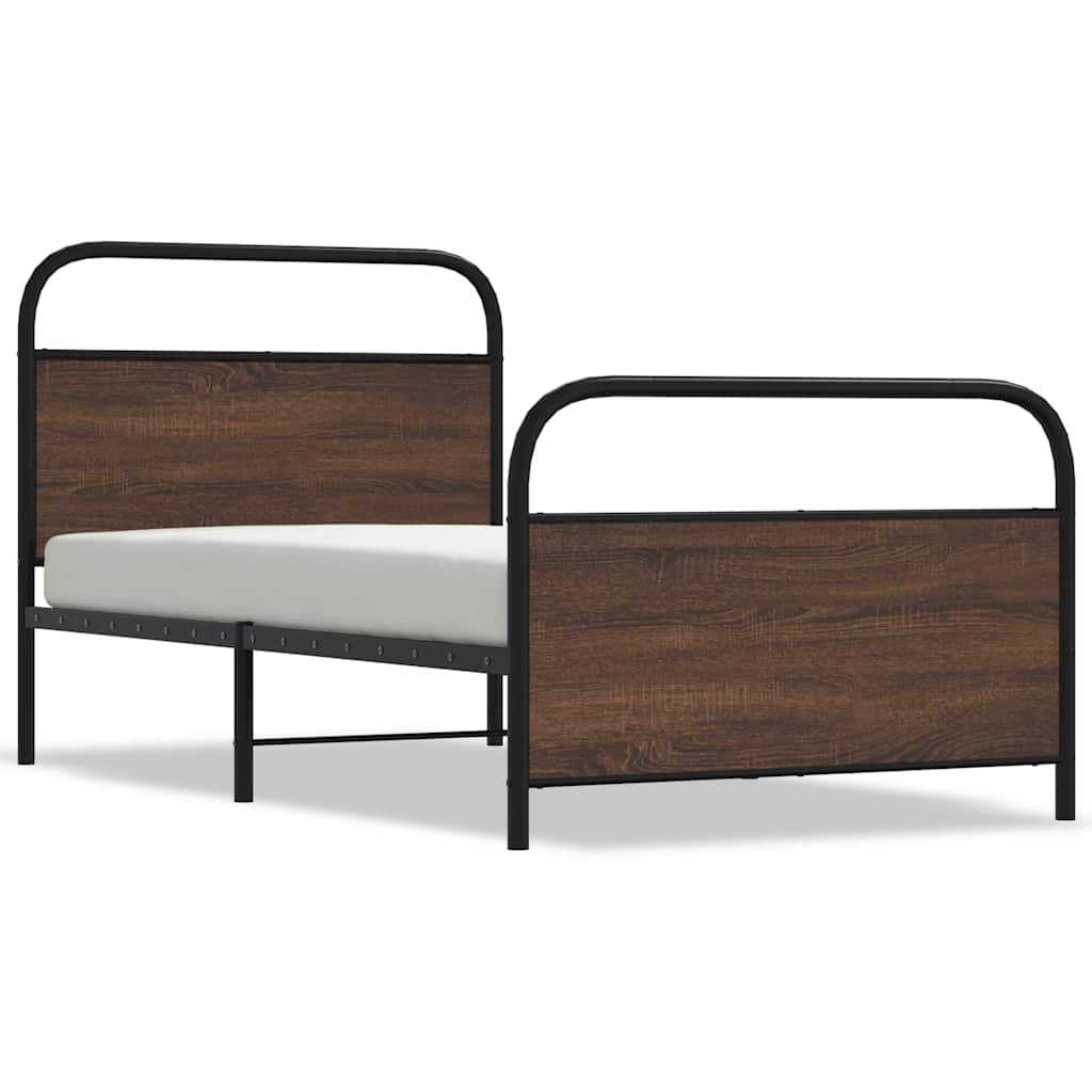 sengeramme 100x200 cm uden madras konstrueret træ brunt eg