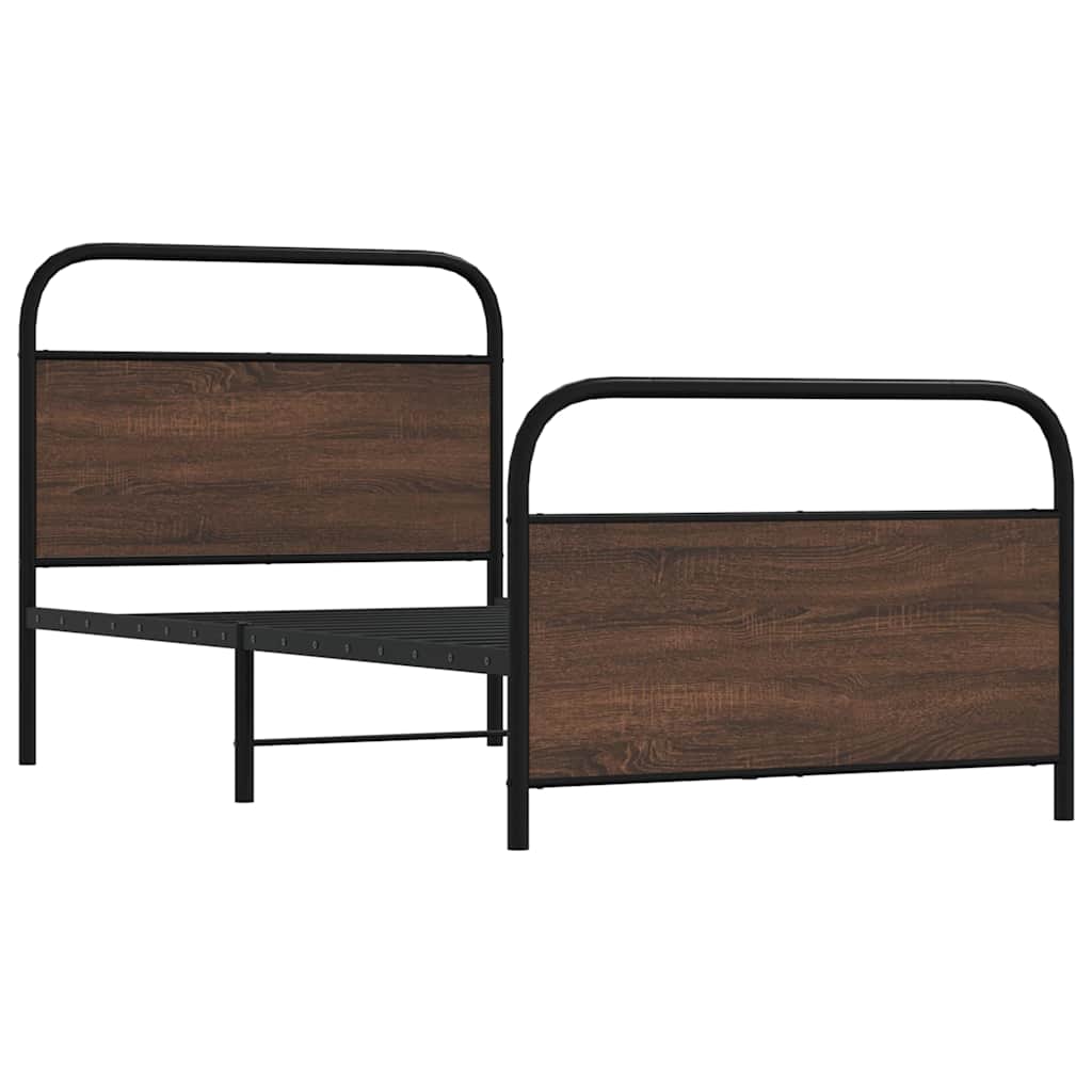 sengeramme 100x200 cm uden madras konstrueret træ brunt eg