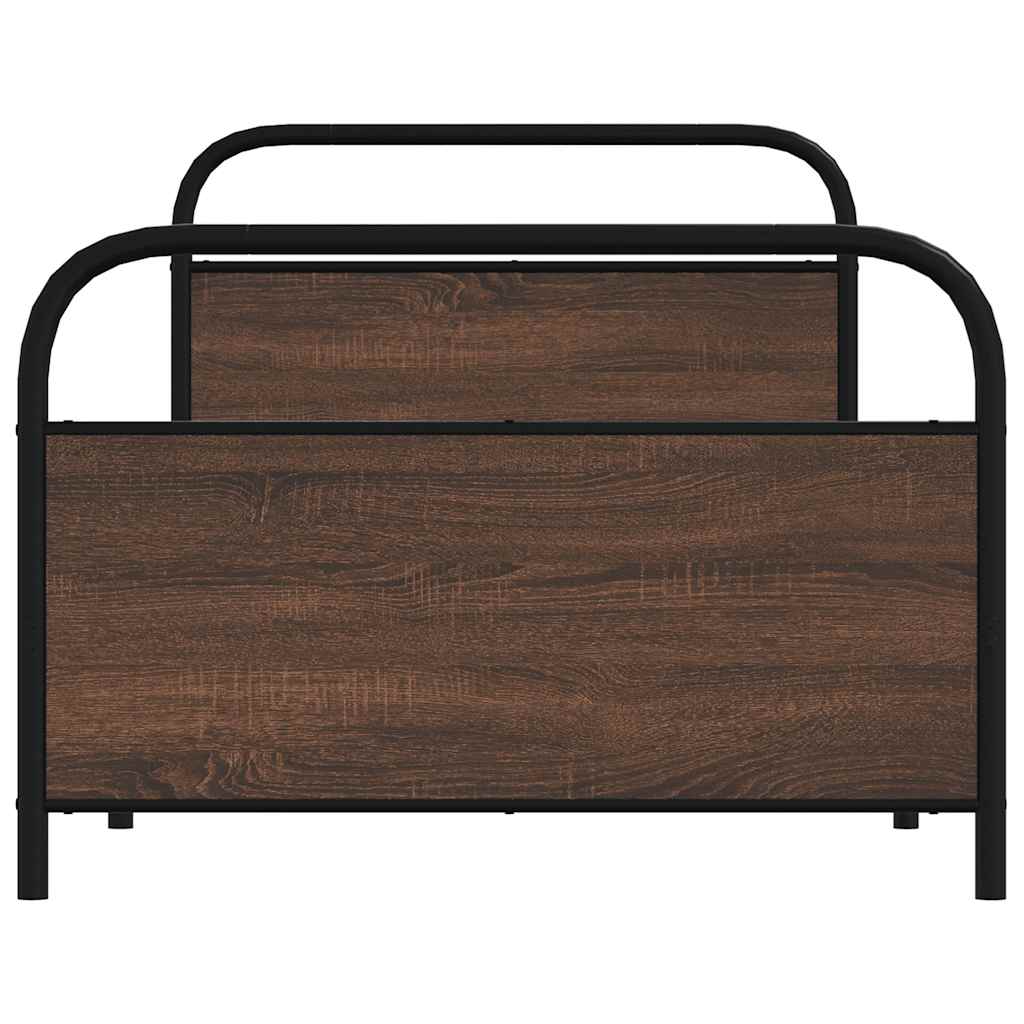 sengeramme 107x203 cm uden madras konstrueret træ brunt eg