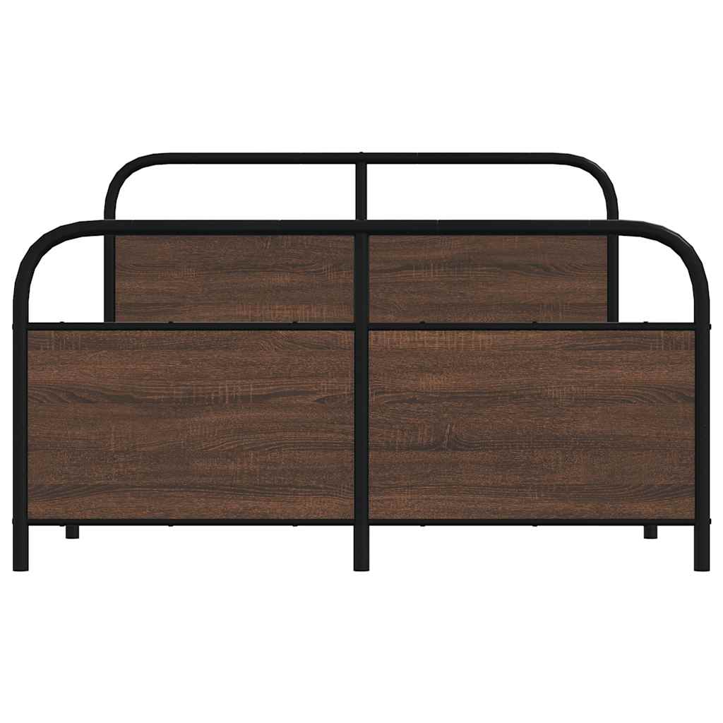 sengeramme 120x190 cm uden madras konstrueret træ brunt eg