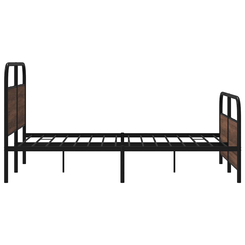 sengeramme 120x190 cm uden madras konstrueret træ brunt eg