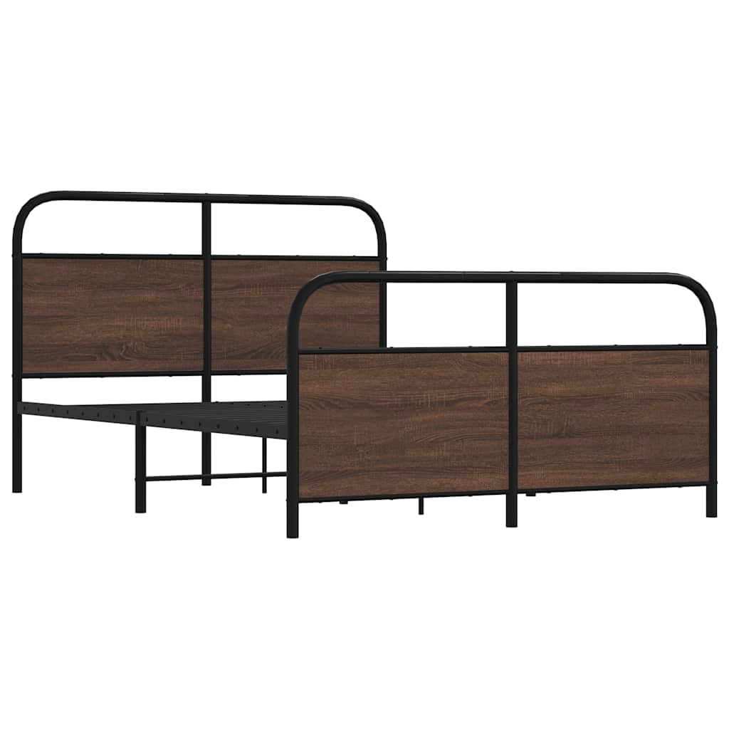 sengeramme 120x200 cm uden madras konstrueret træ brunt eg