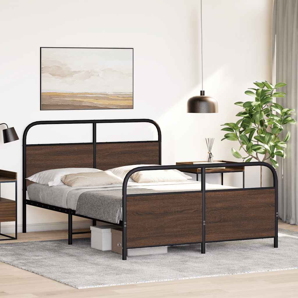 sengeramme 120x200 cm uden madras konstrueret træ brunt eg
