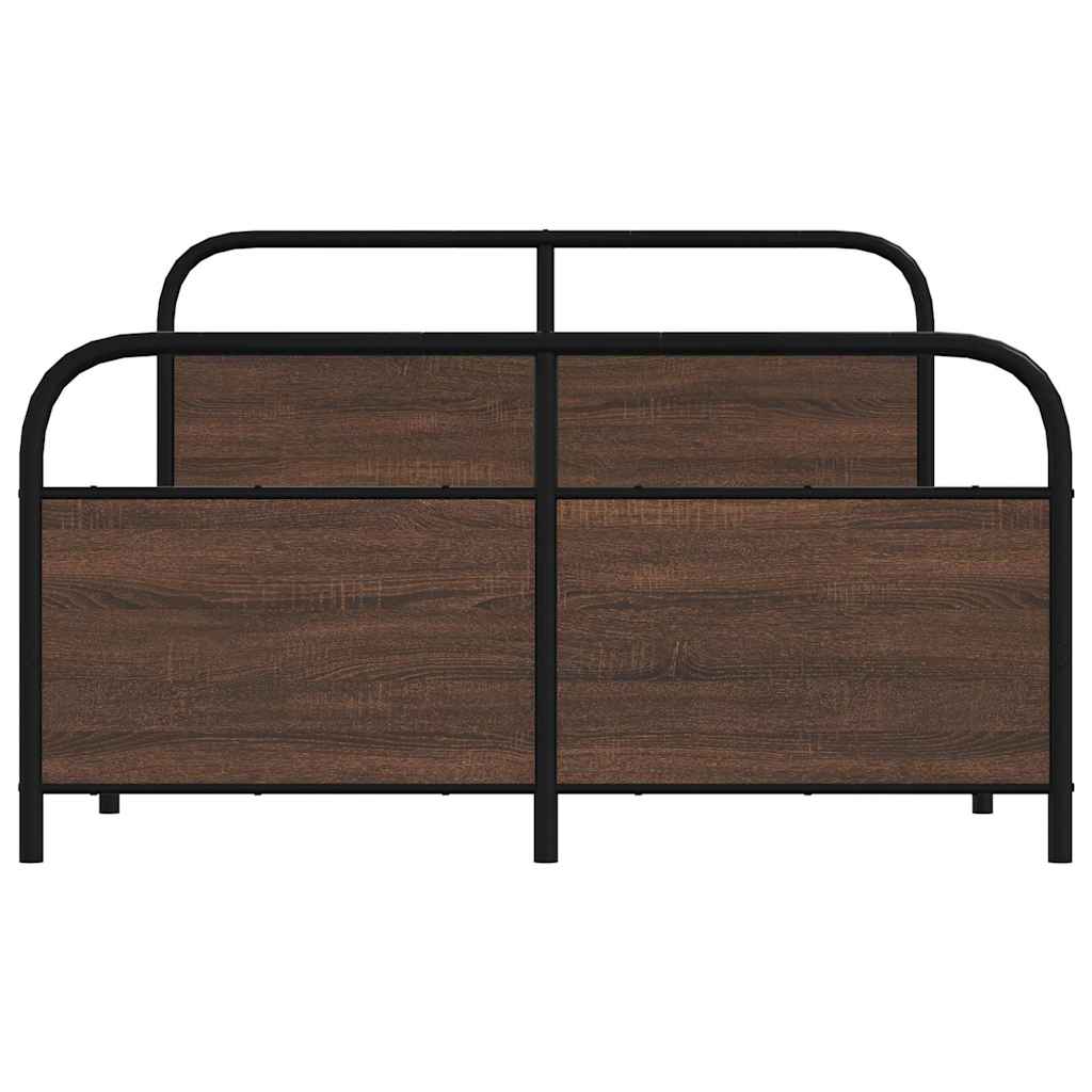 sengeramme 120x200 cm uden madras konstrueret træ brunt eg