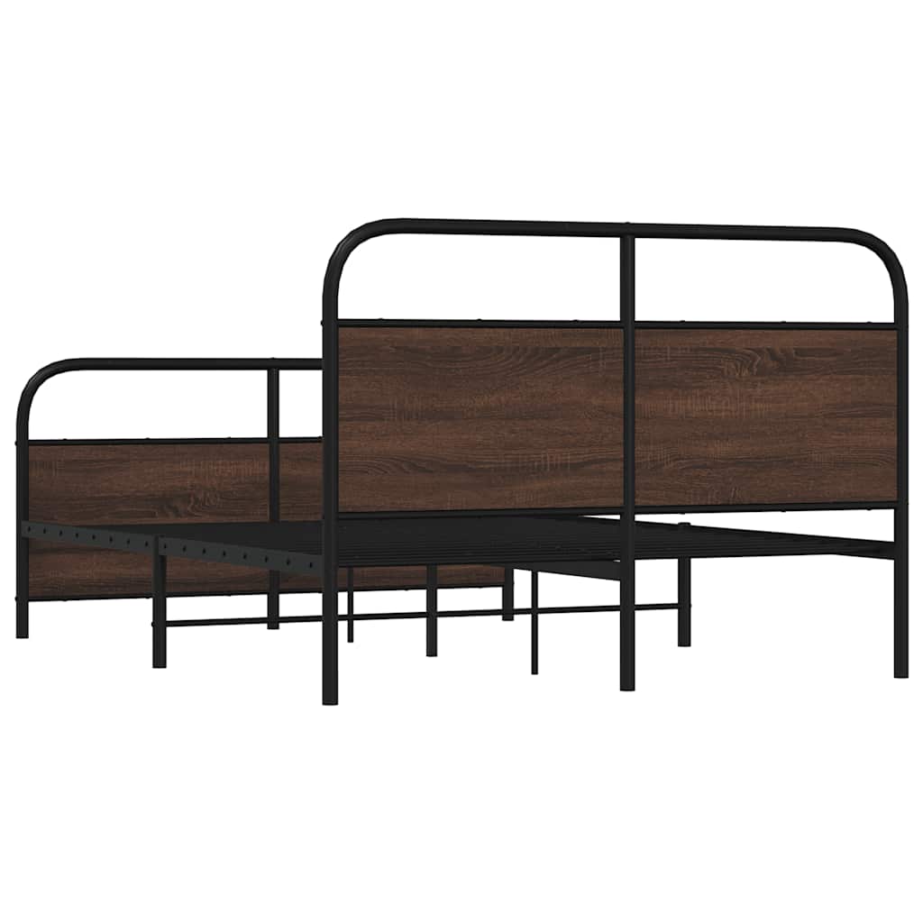 sengeramme 120x200 cm uden madras konstrueret træ brunt eg