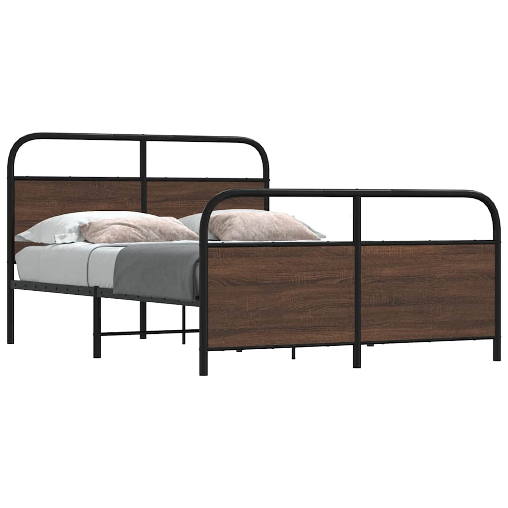 sengeramme 120x200 cm uden madras konstrueret træ brunt eg