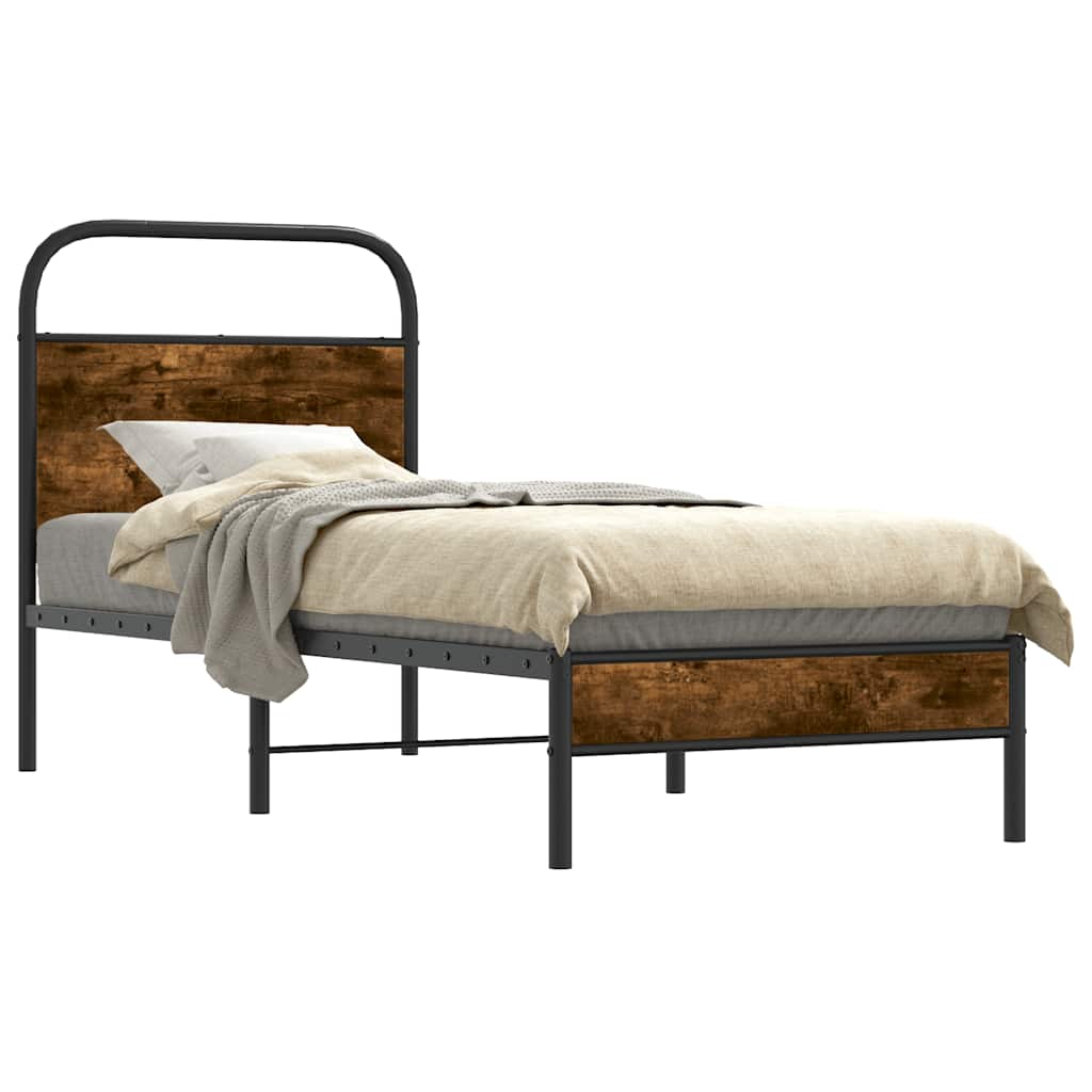 sengeramme 75x190 cm uden madras konstrueret træ røget eg
