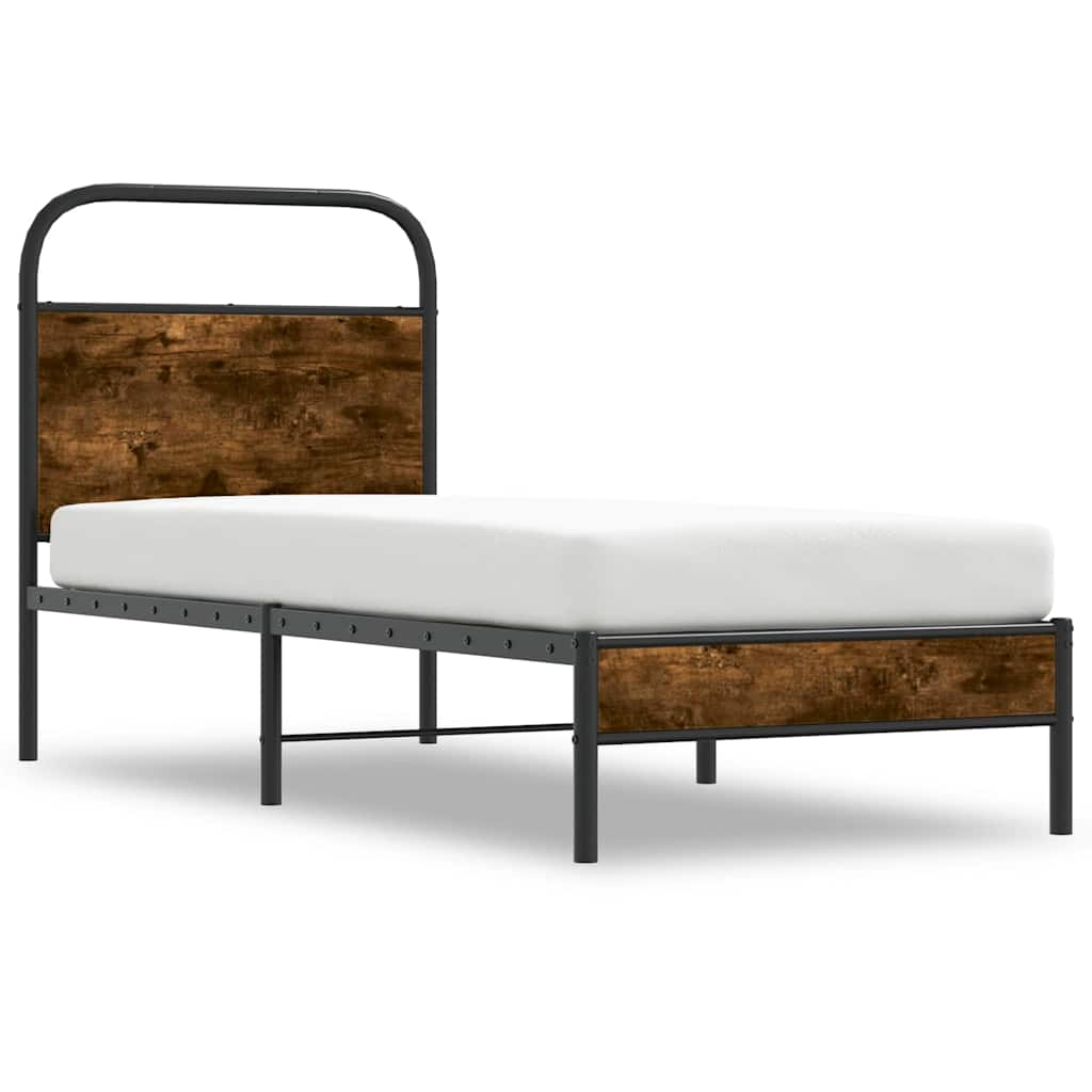 sengeramme 75x190 cm uden madras konstrueret træ røget eg