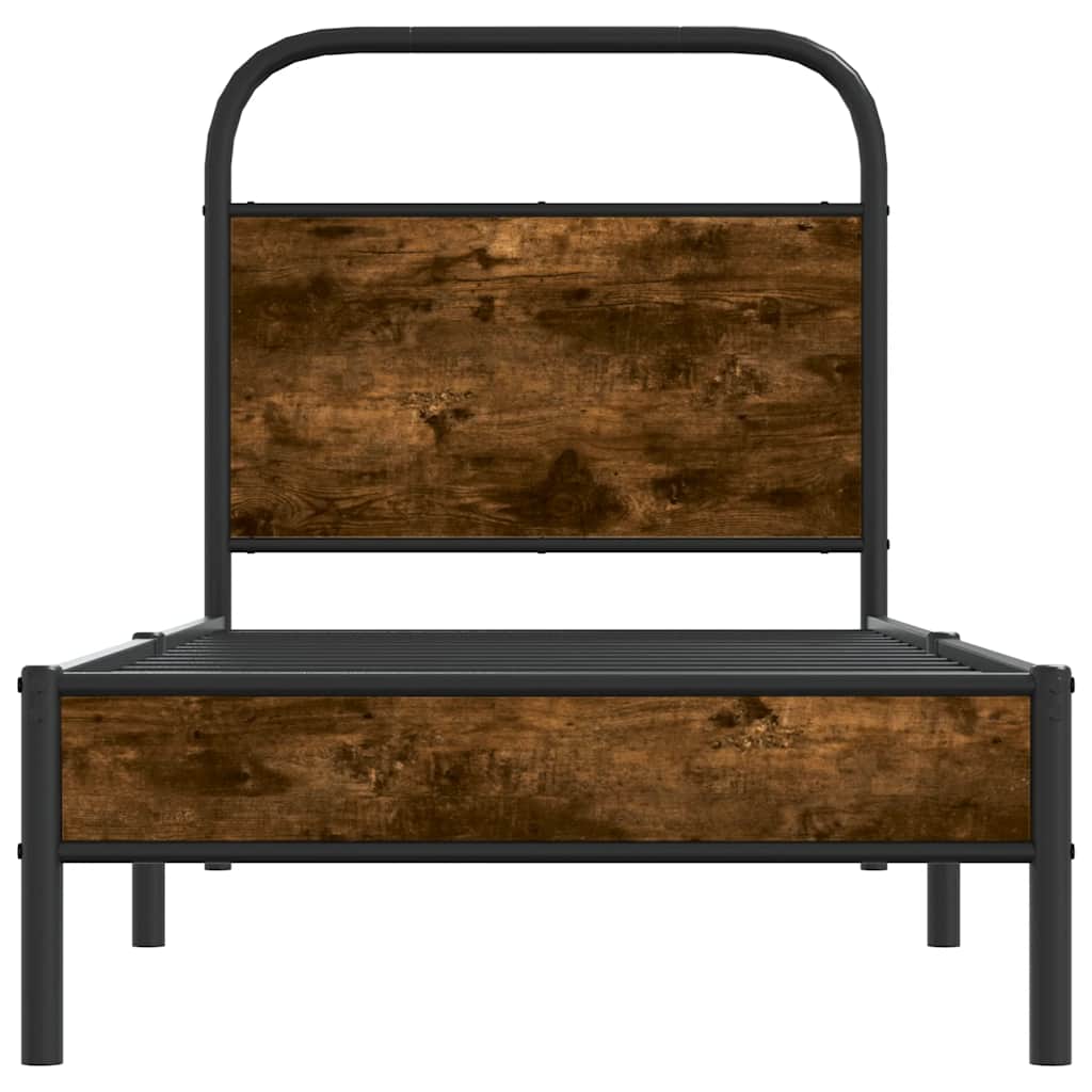 sengeramme 75x190 cm uden madras konstrueret træ røget eg
