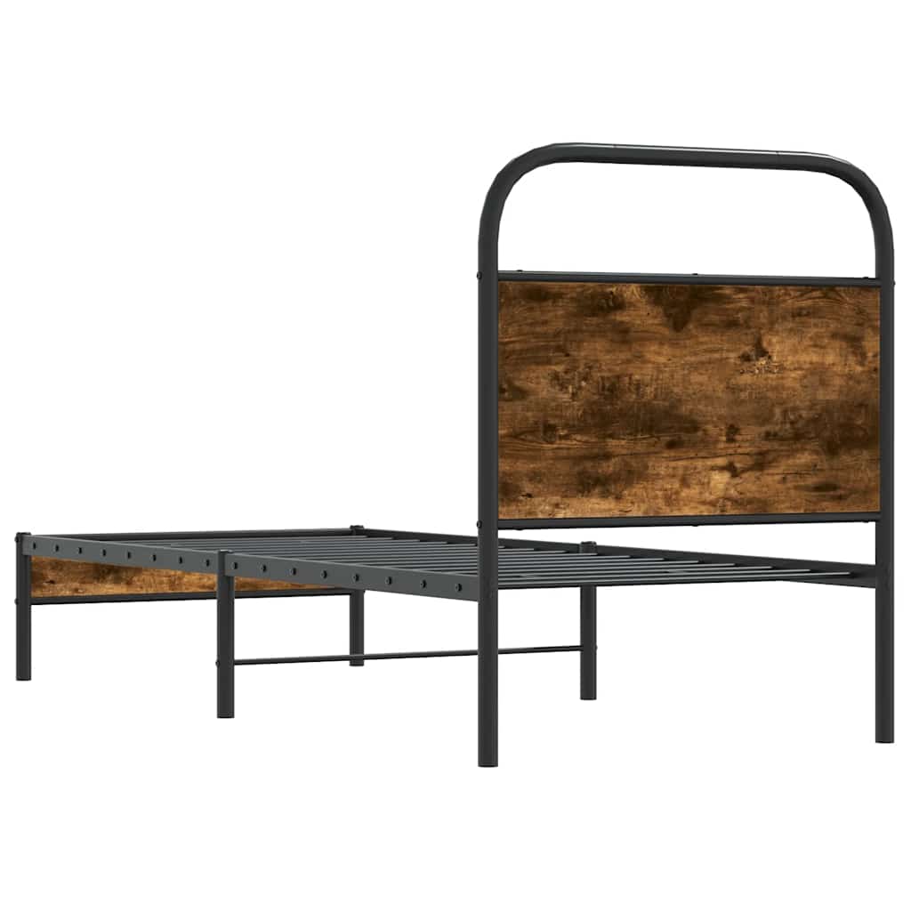 sengeramme 75x190 cm uden madras konstrueret træ røget eg