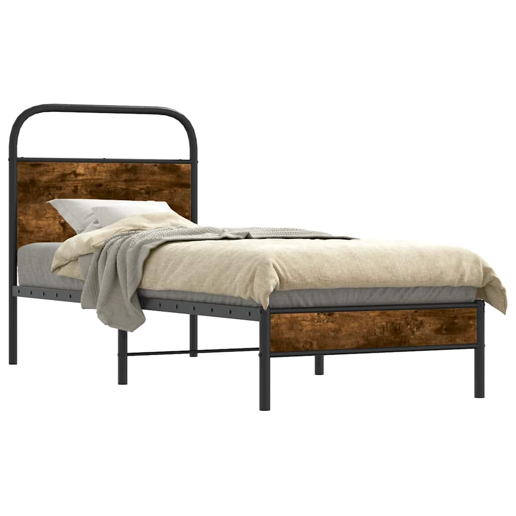 sengeramme 80x200 cm uden madras konstrueret træ røget eg