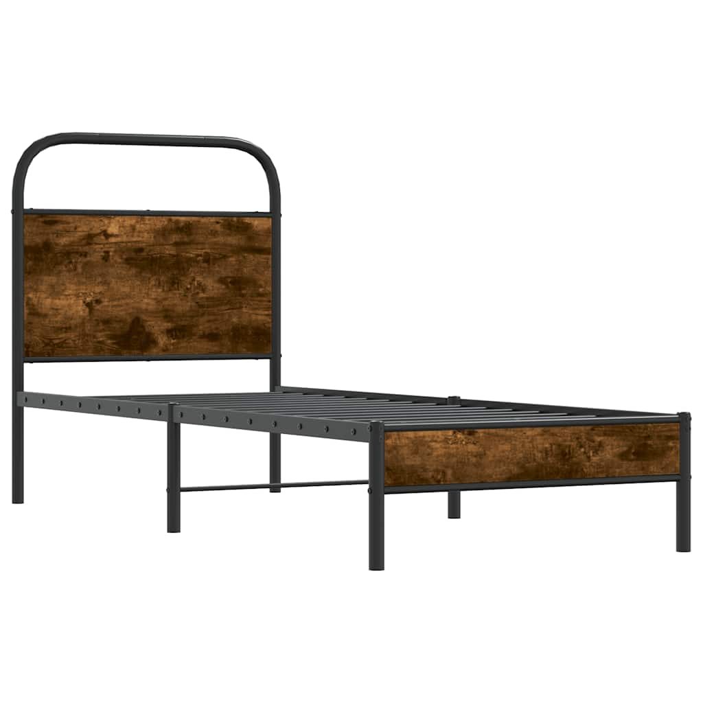 sengeramme 80x200 cm uden madras konstrueret træ røget eg
