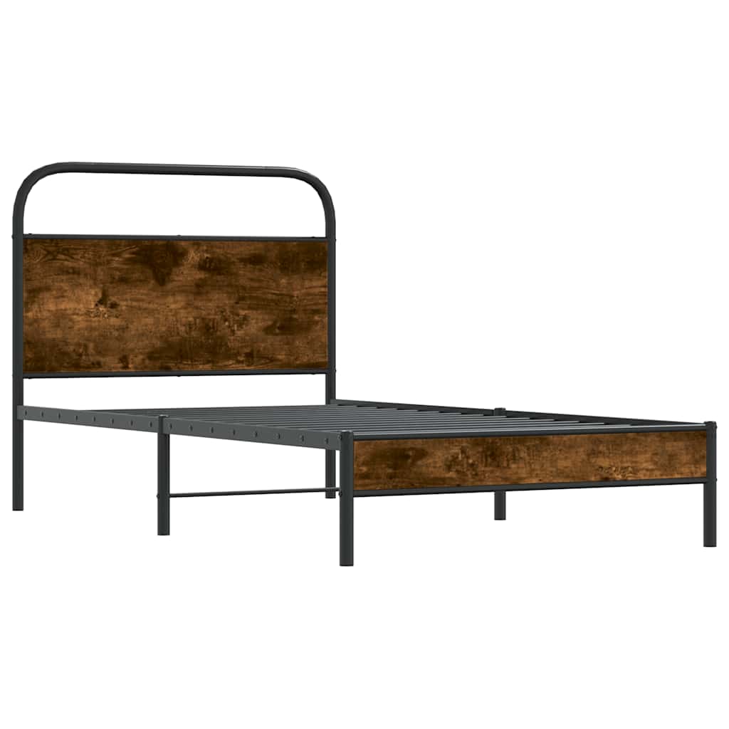 sengeramme 90x200 cm uden madras konstrueret træ røget eg