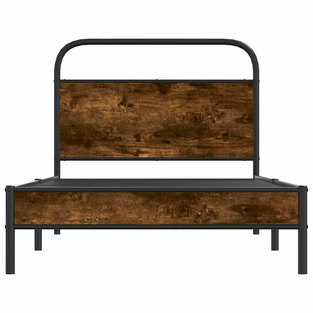 sengeramme 90x200 cm uden madras konstrueret træ røget eg