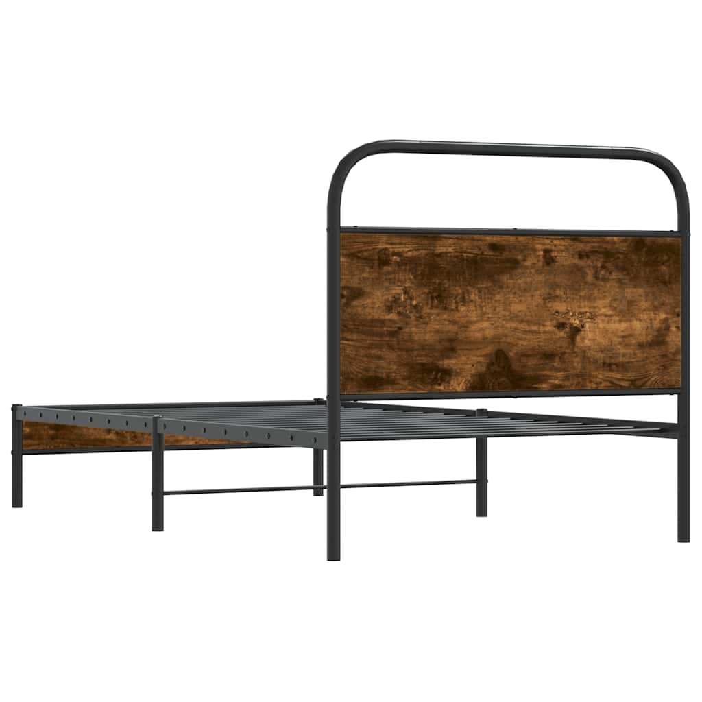 sengeramme 90x200 cm uden madras konstrueret træ røget eg