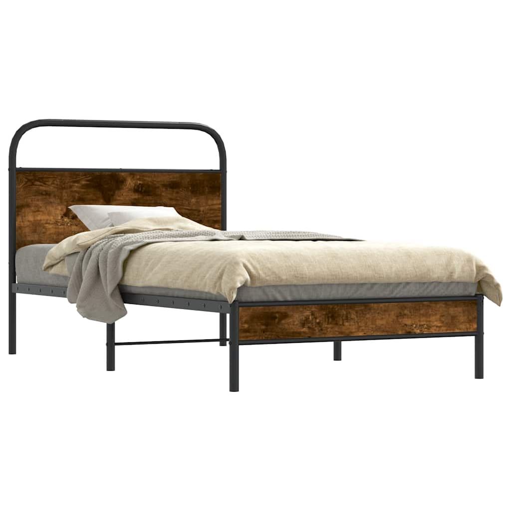 sengeramme 100x200 cm uden madras konstrueret træ røget eg