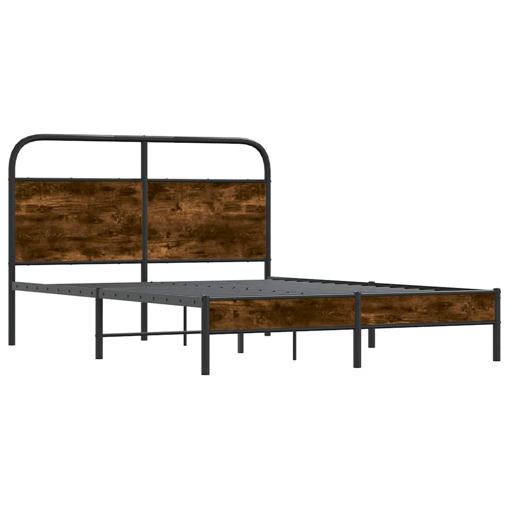 sengeramme 135x190 cm uden madras konstrueret træ røget eg