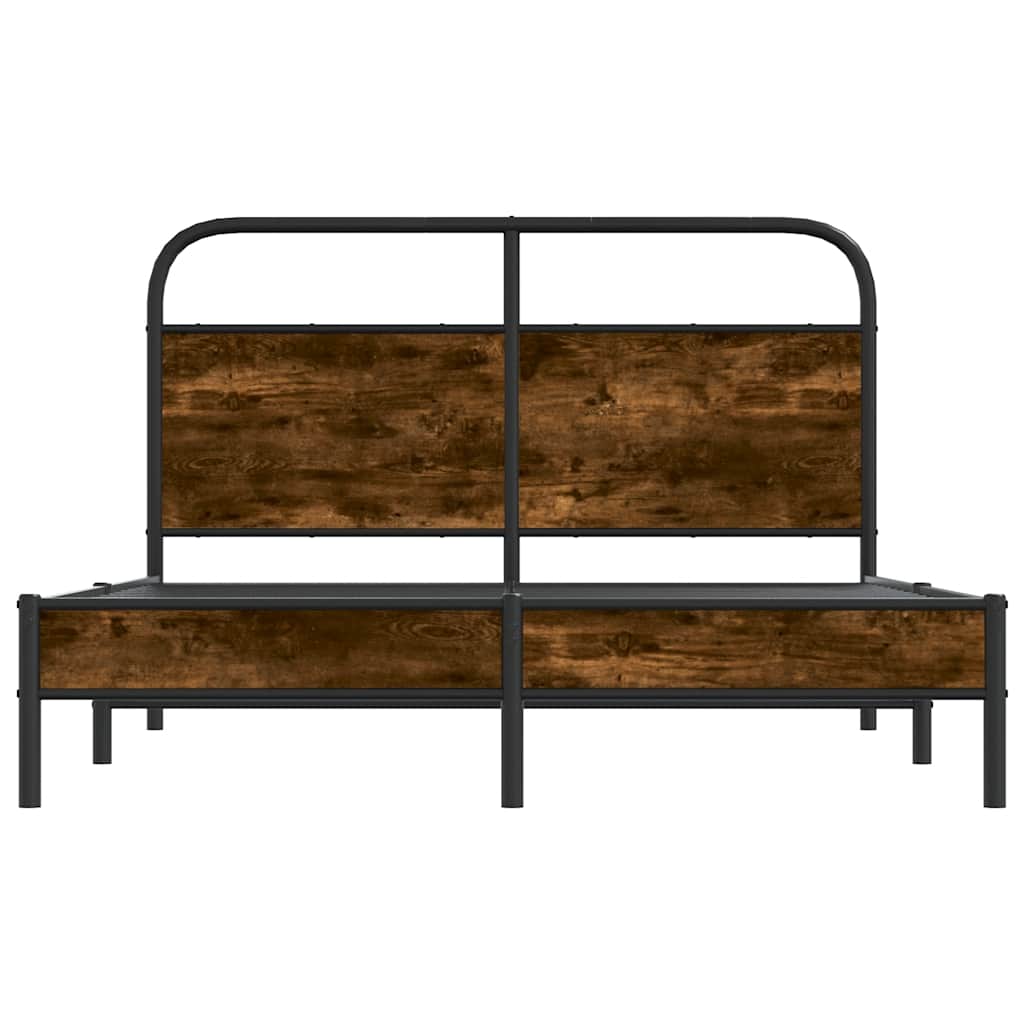 sengeramme 135x190 cm uden madras konstrueret træ røget eg