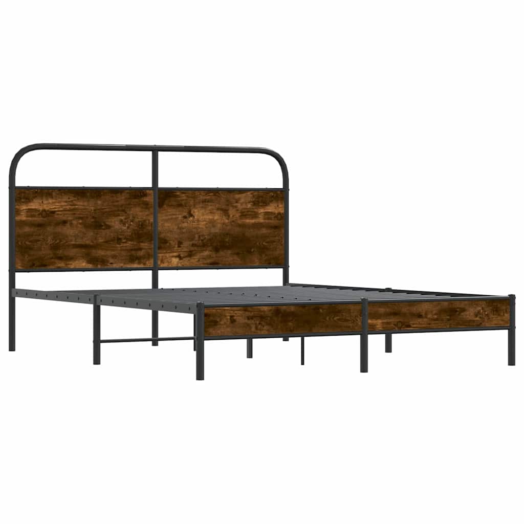 sengeramme 150x200 cm uden madras konstrueret træ røget eg
