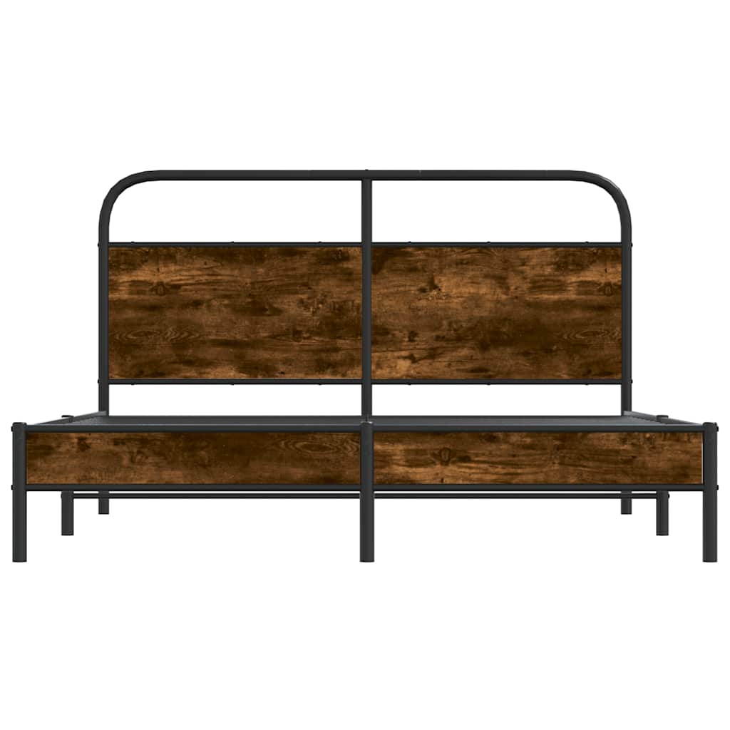sengeramme 150x200 cm uden madras konstrueret træ røget eg