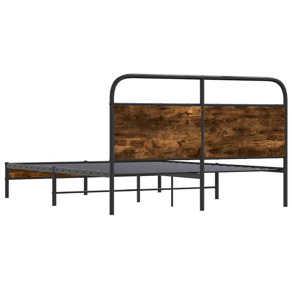 sengeramme 150x200 cm uden madras konstrueret træ røget eg