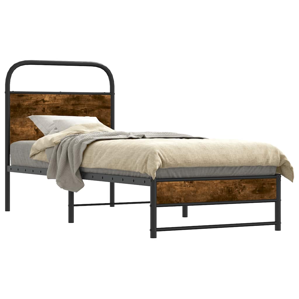 sengeramme 80x200 cm uden madras konstrueret træ røget eg