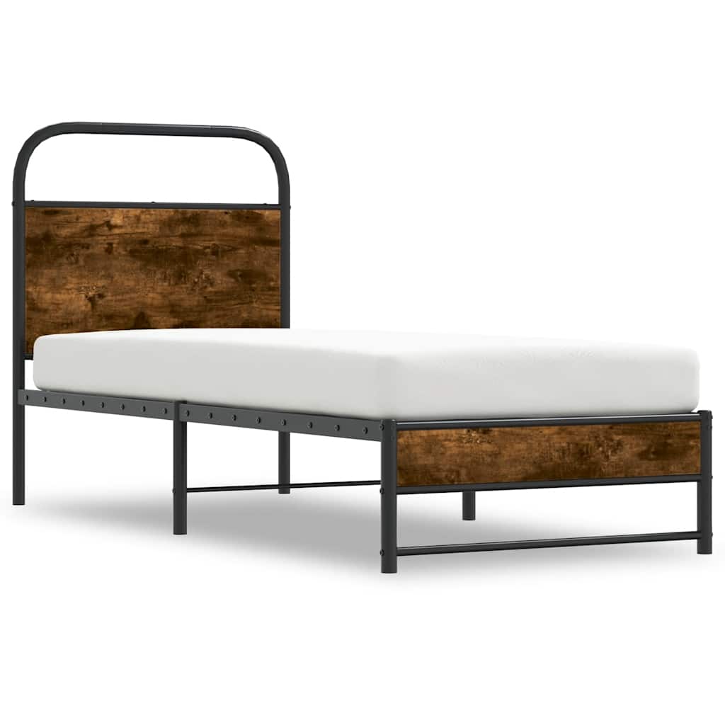 sengeramme 80x200 cm uden madras konstrueret træ røget eg