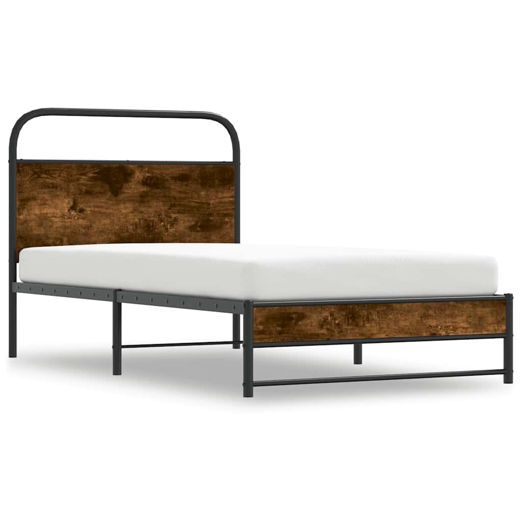 sengeramme 90x190 cm uden madras konstrueret træ røget eg