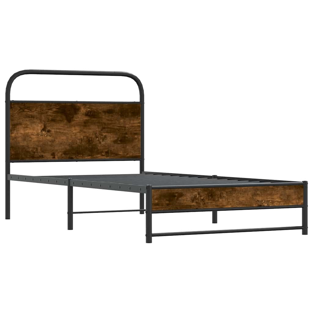 sengeramme 90x190 cm uden madras konstrueret træ røget eg