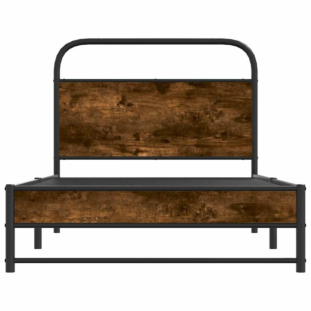 sengeramme 90x190 cm uden madras konstrueret træ røget eg