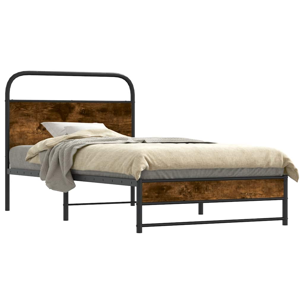 sengeramme 100x200 cm uden madras konstrueret træ røget eg
