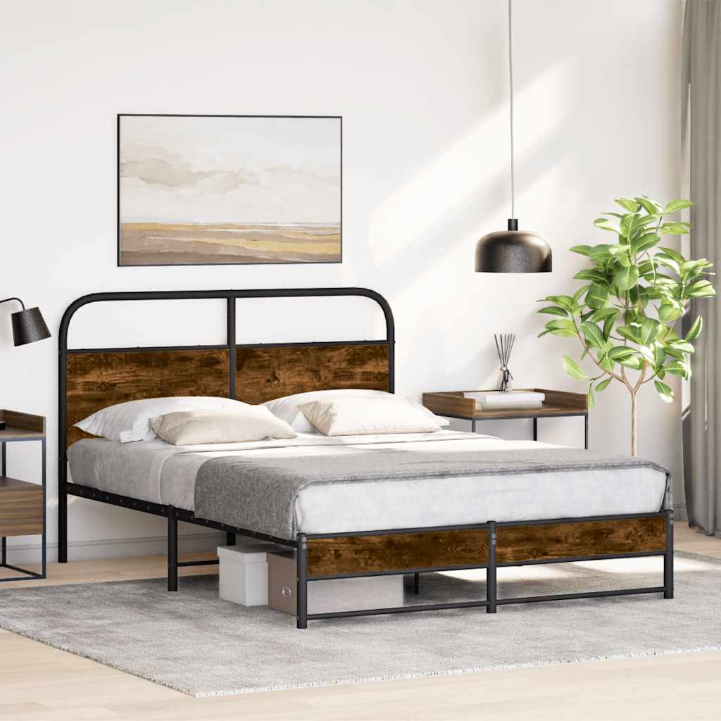 sengeramme 120x190 cm uden madras konstrueret træ røget eg