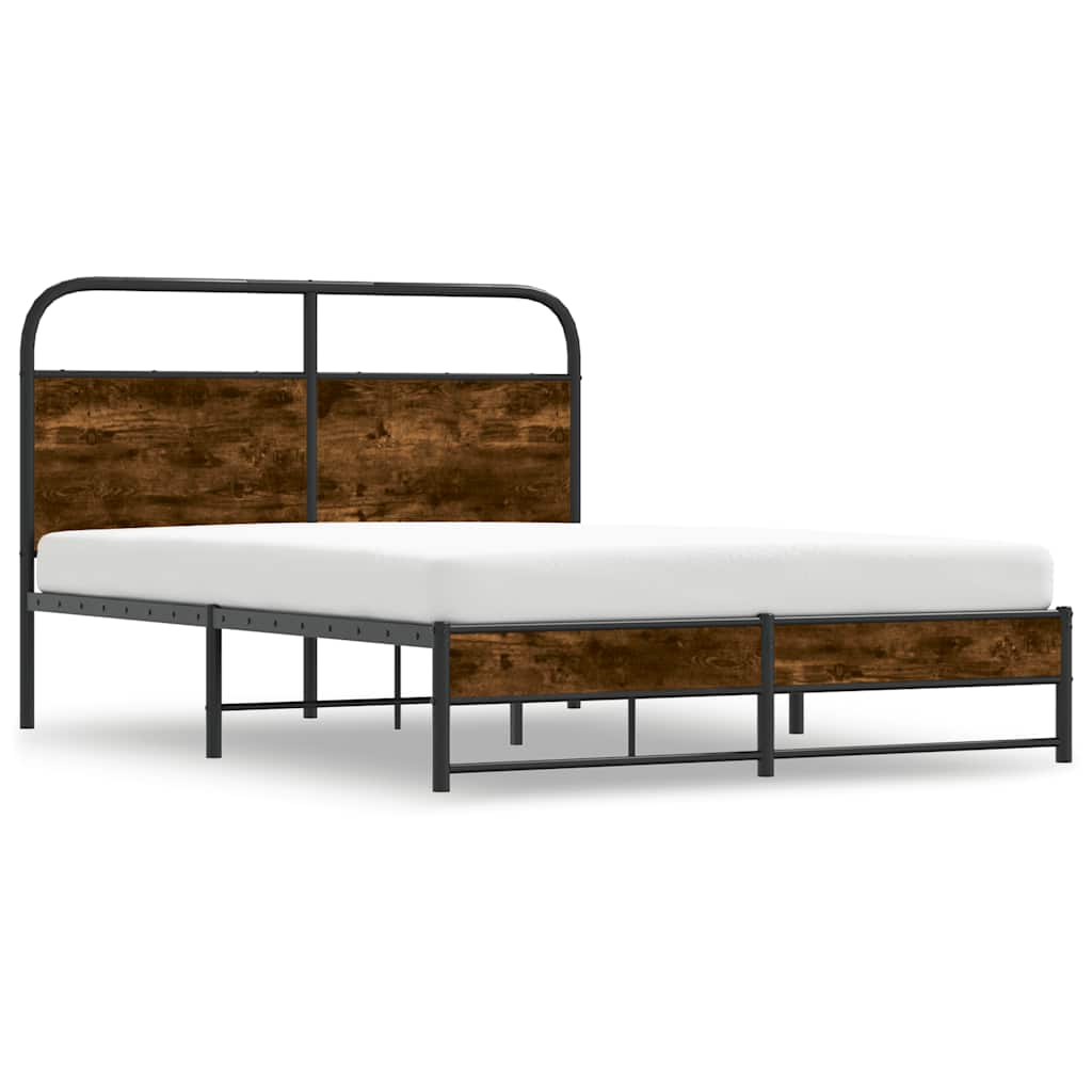 sengeramme 135x190 cm uden madras konstrueret træ røget eg
