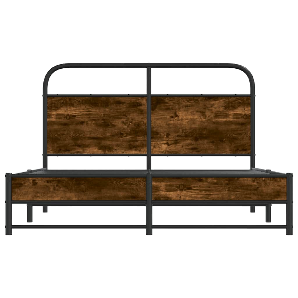 sengeramme 135x190 cm uden madras konstrueret træ røget eg