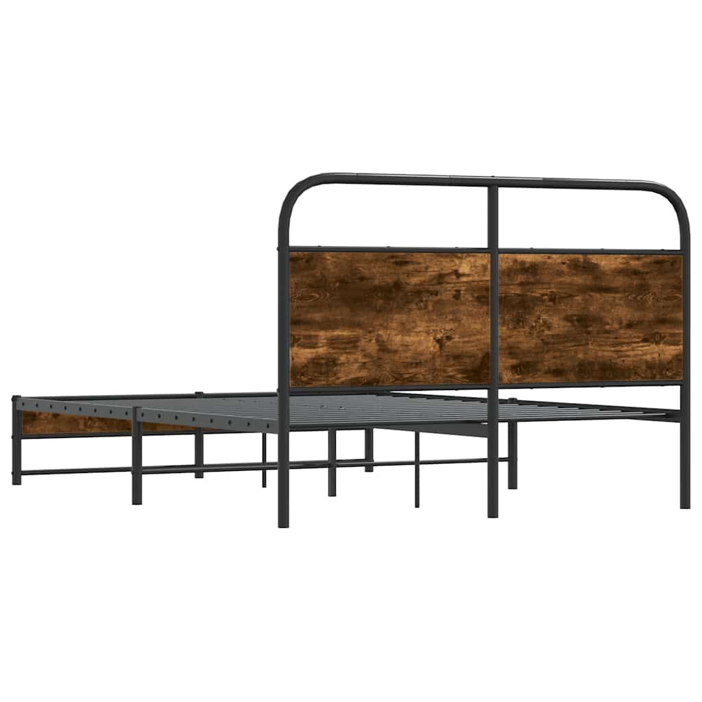 sengeramme 135x190 cm uden madras konstrueret træ røget eg