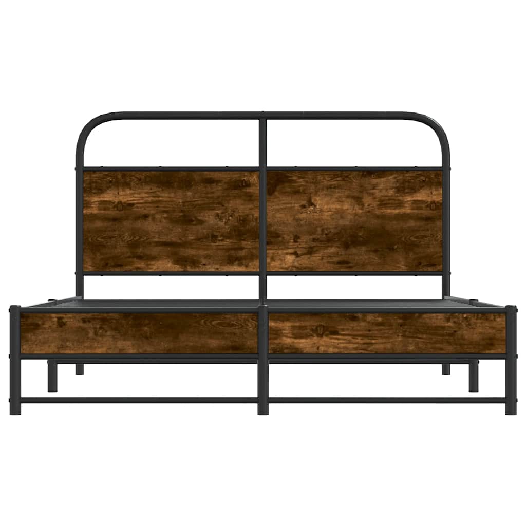 sengeramme 140x190 cm uden madras konstrueret træ røget eg