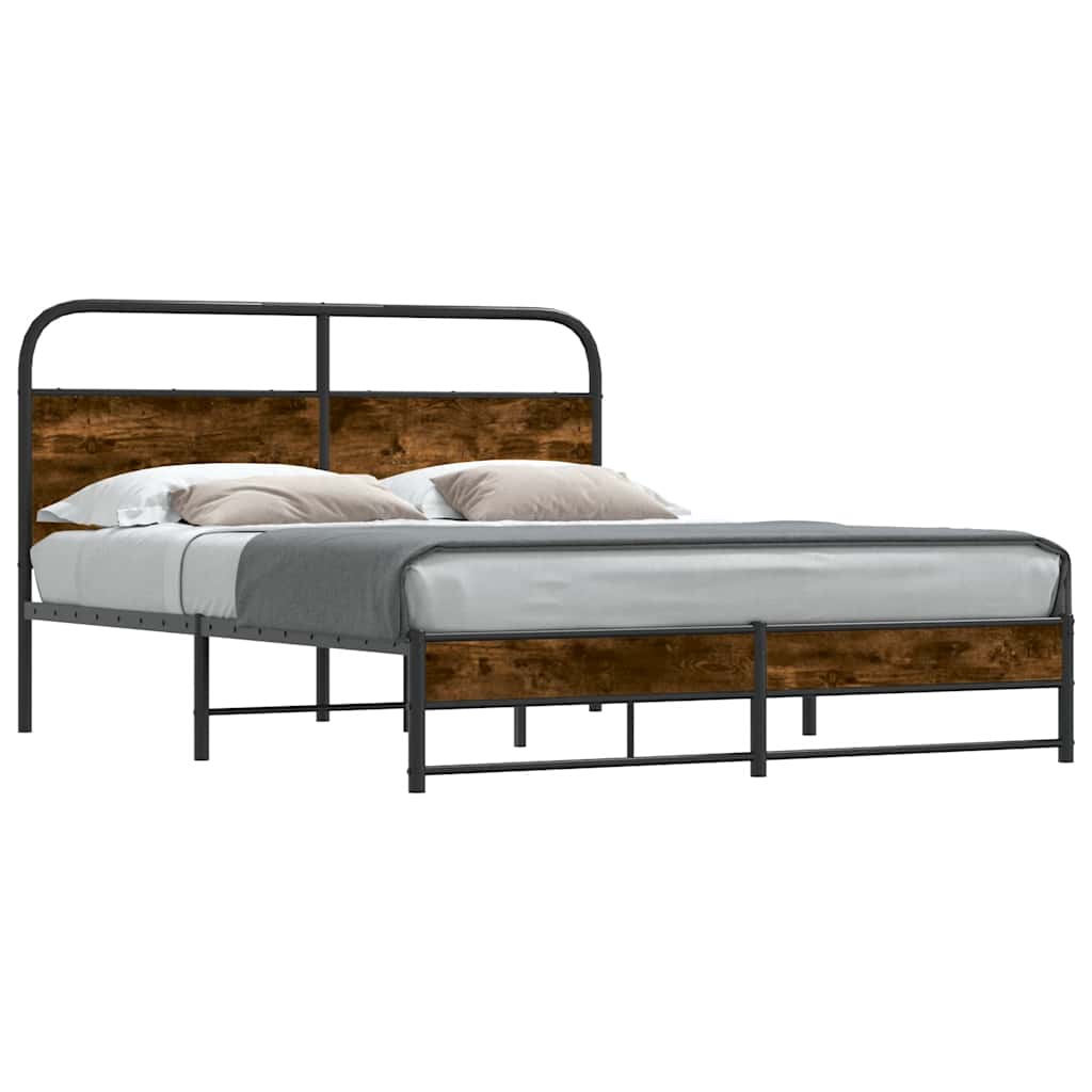sengeramme 150x200 cm uden madras konstrueret træ røget eg