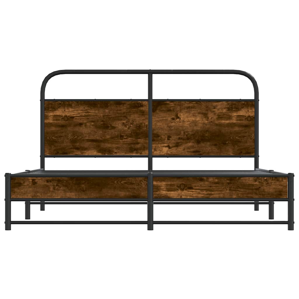 sengeramme 150x200 cm uden madras konstrueret træ røget eg