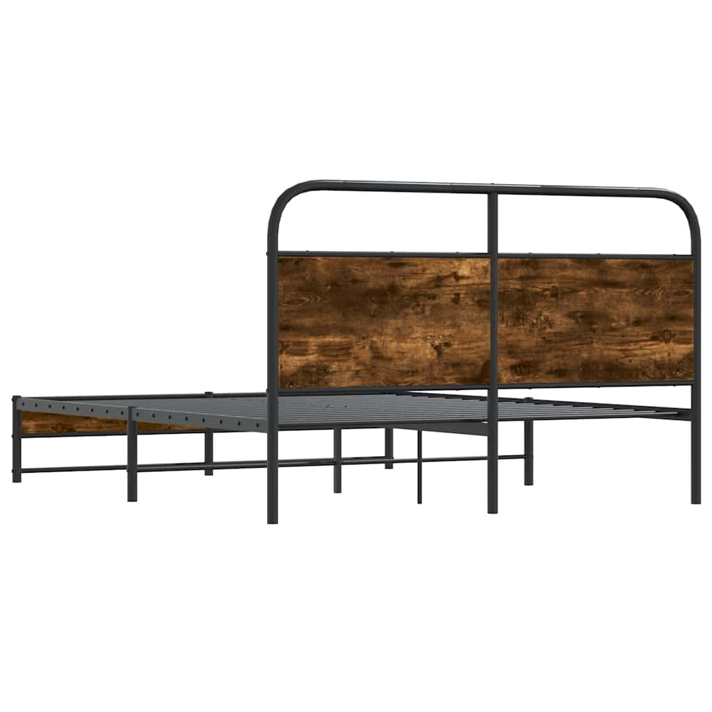 sengeramme 150x200 cm uden madras konstrueret træ røget eg
