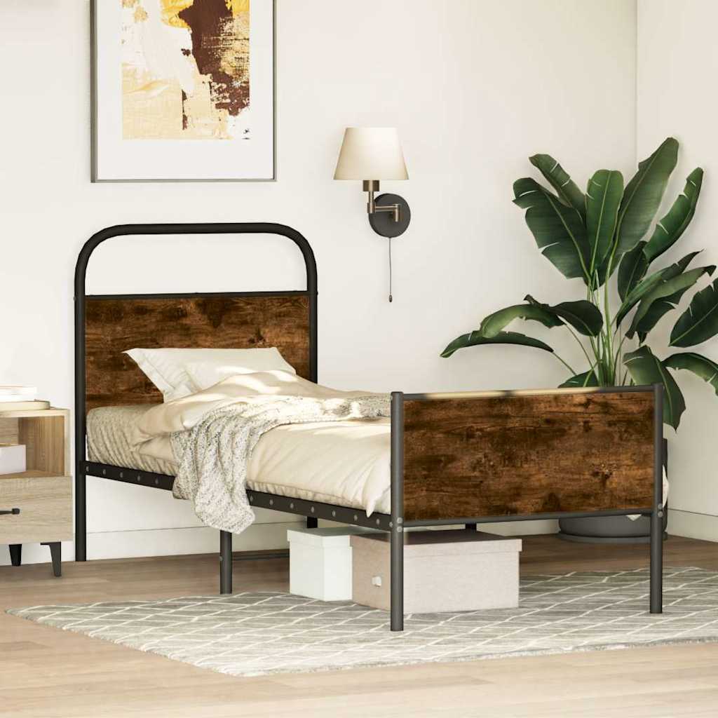 sengeramme 75x190 cm uden madras konstrueret træ sonoma-eg