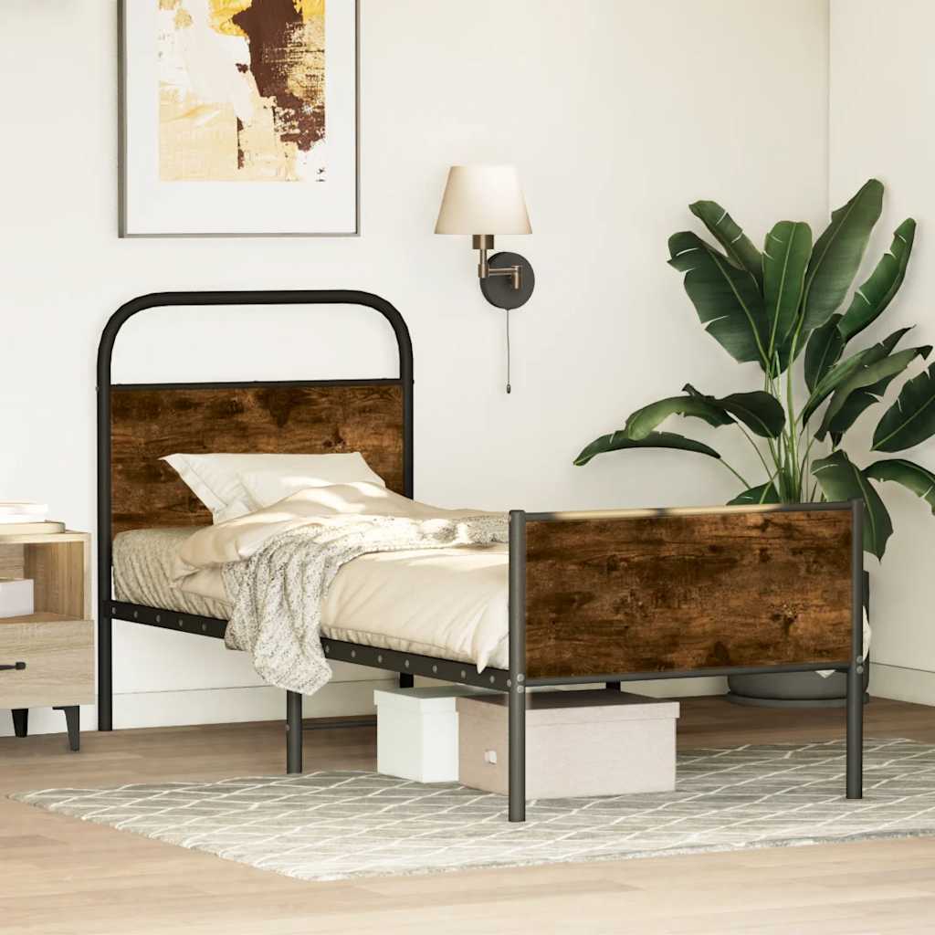 sengeramme 80x200 cm uden madras konstrueret træ sonoma-eg