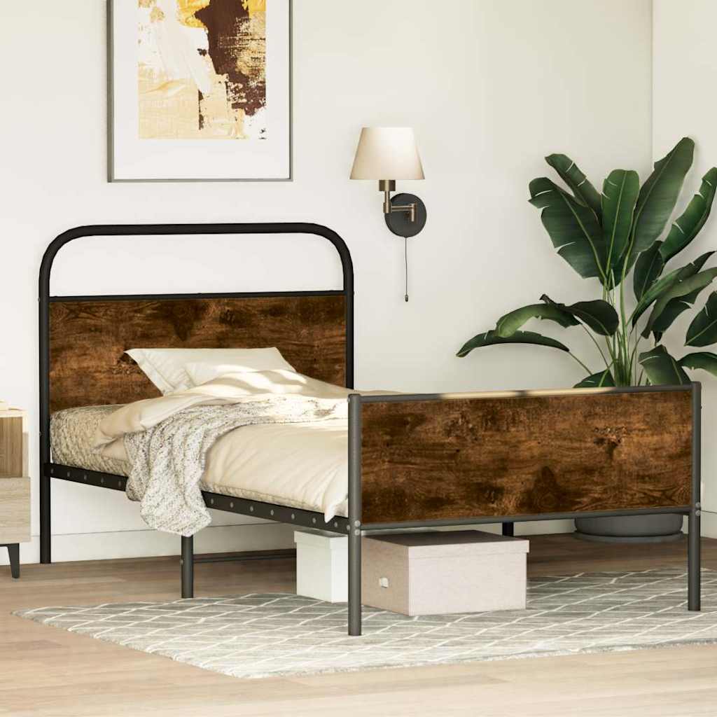 sengeramme 107x203 cm uden madras konstrueret træ sonoma-eg
