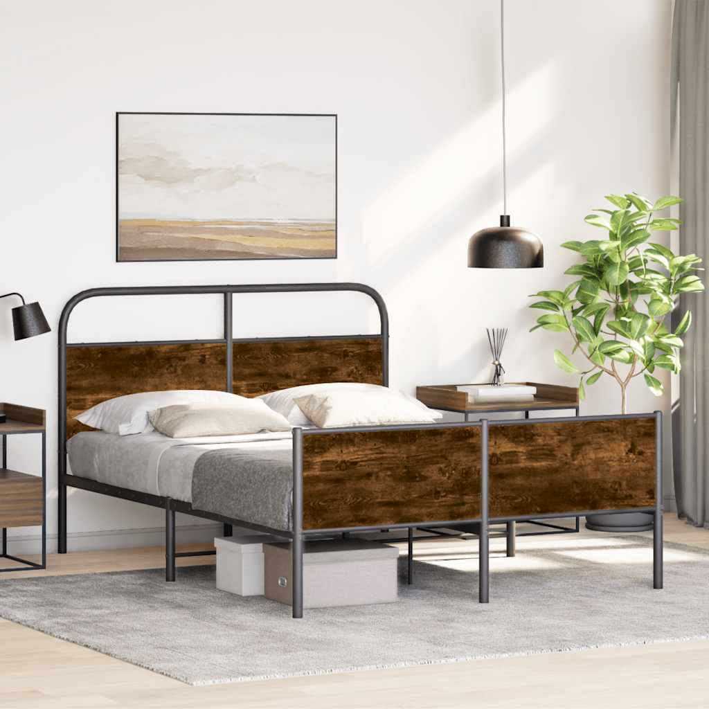 sengeramme 120x200 cm uden madras konstrueret træ sonoma-eg