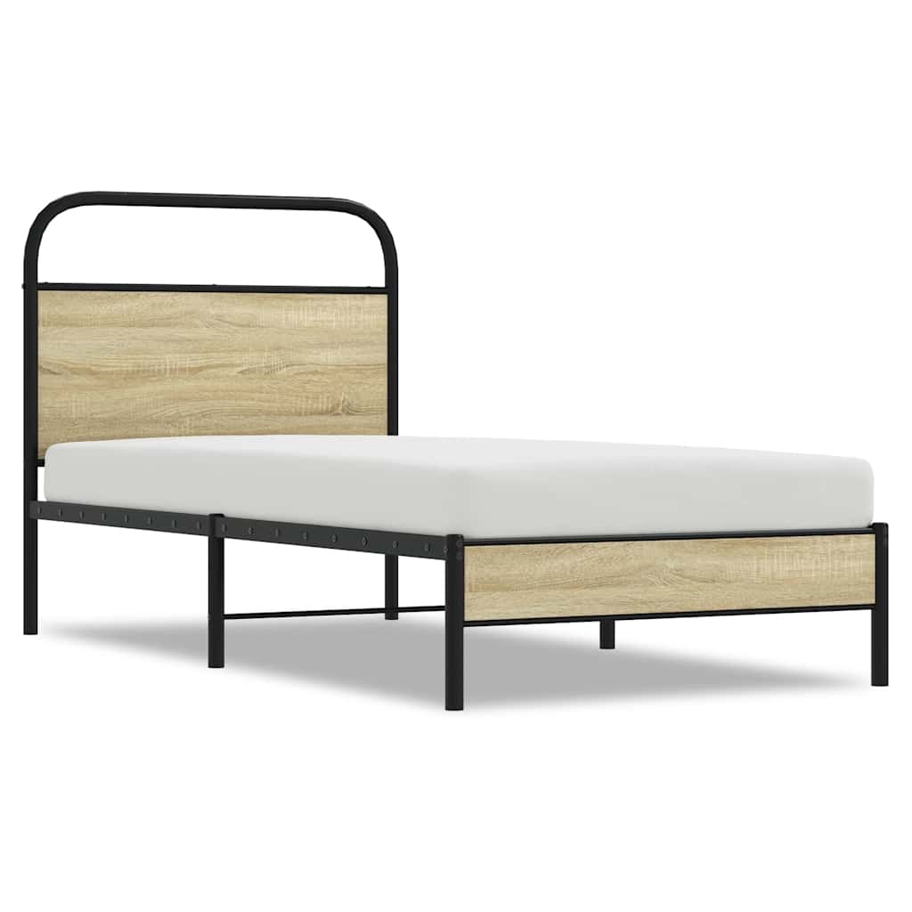 sengeramme 75x190 cm uden madras konstrueret træ sonoma-eg