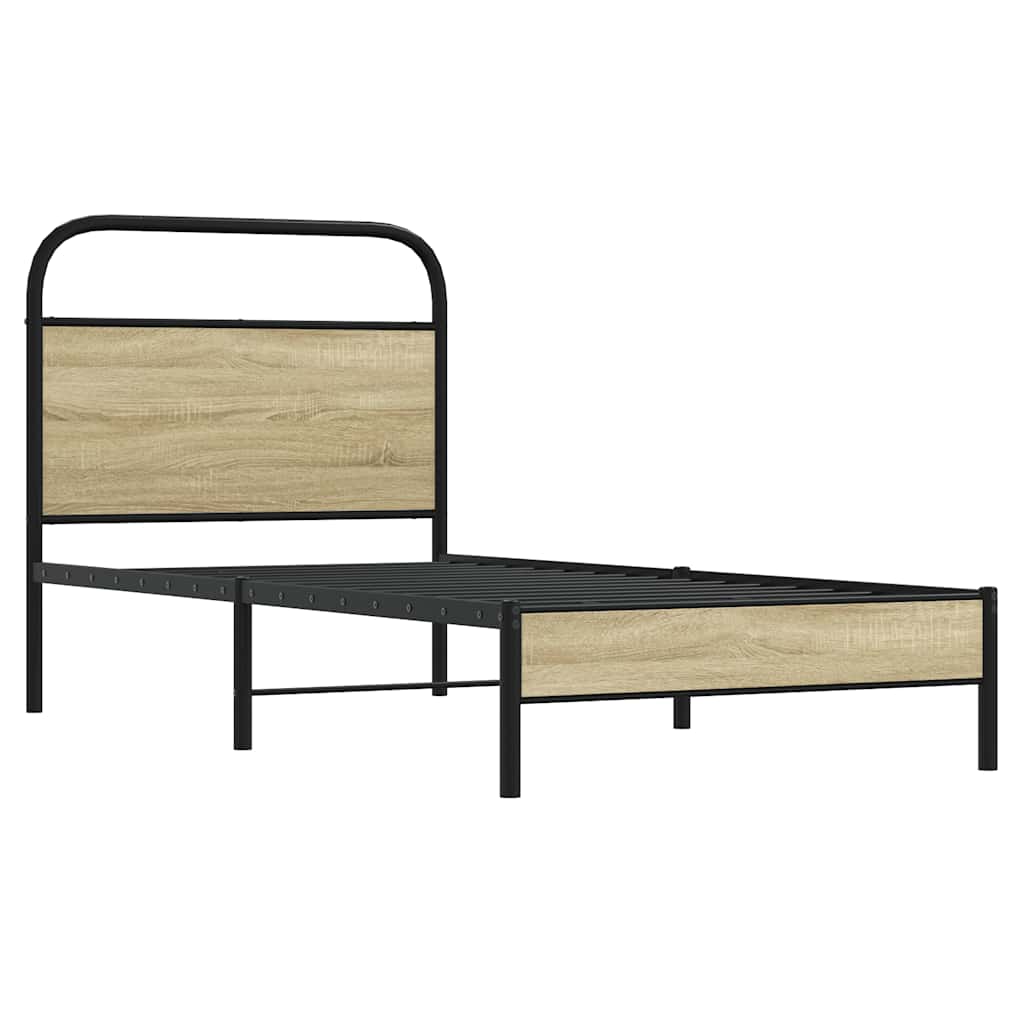 sengeramme 75x190 cm uden madras konstrueret træ sonoma-eg
