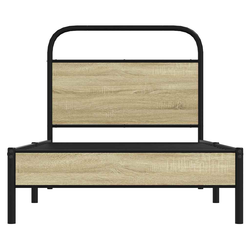 sengeramme 75x190 cm uden madras konstrueret træ sonoma-eg