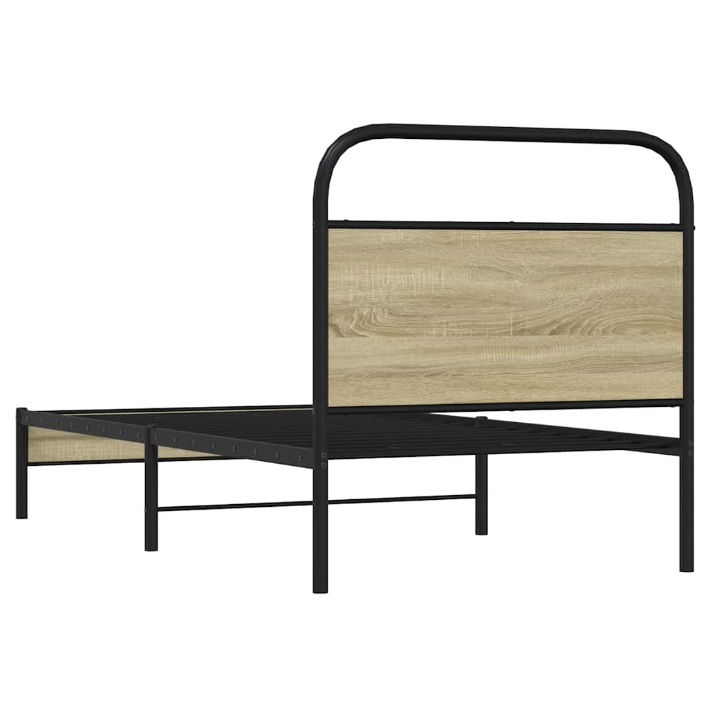 sengeramme 75x190 cm uden madras konstrueret træ sonoma-eg